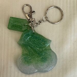Green and White Glitter Key Holder